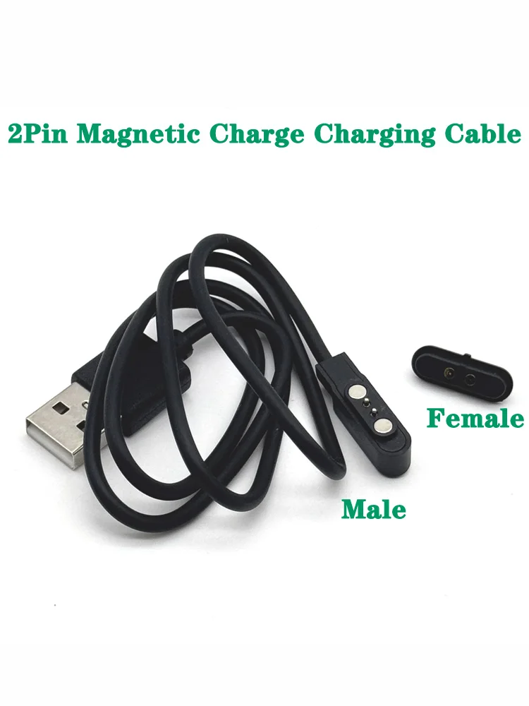 Câble de chargement USB magnétique pour montre intelligente, 4.0mm, mâle et femelle, connecteur Pogo Pin, Solution d'alimentation, tampon de Contact à 2 broches, soudure PCB