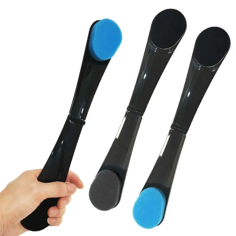 Easy To Use Foldable Sponge Back Applicator Long Handle Portable Back Beauty Brush Reusable Self-adjust Bathing Tool Lotion