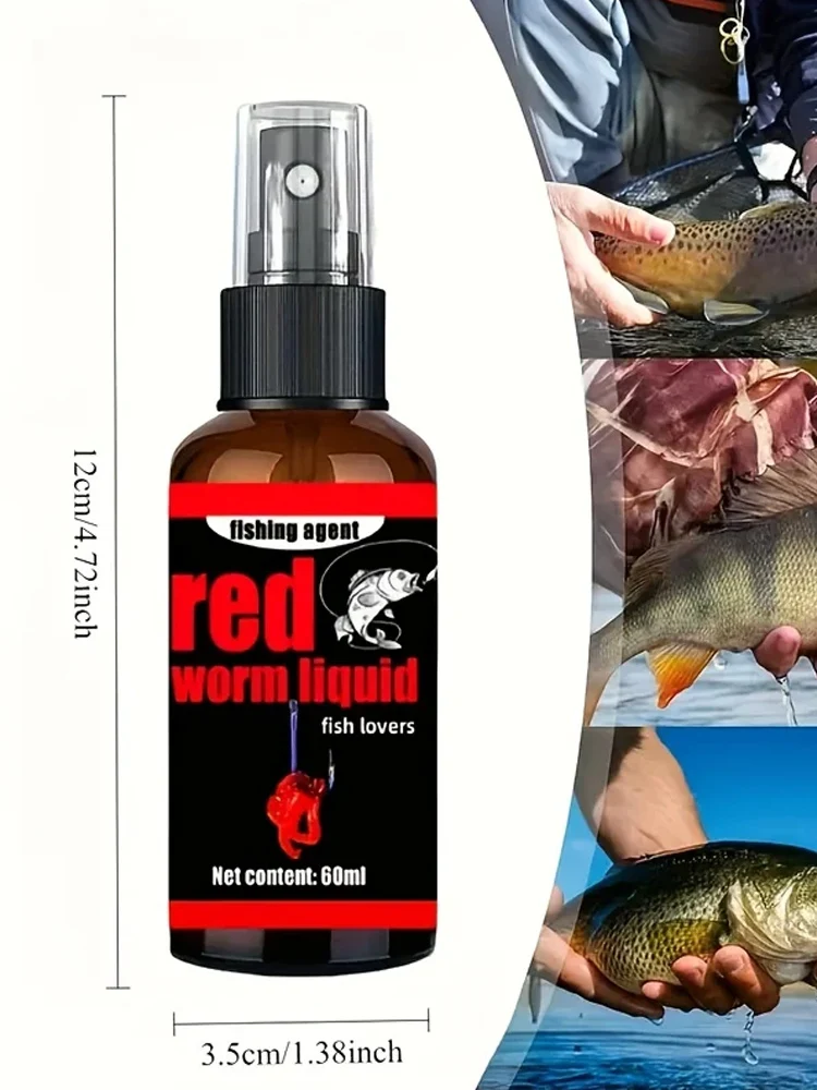 Leistungsstarkes Angelköder-Spray, roter Wurm, flüssiger Lockstoff mit Düse, geeignet zum Angeln von Süß-/Salzwasser – langlebiger Köder – Detail 2