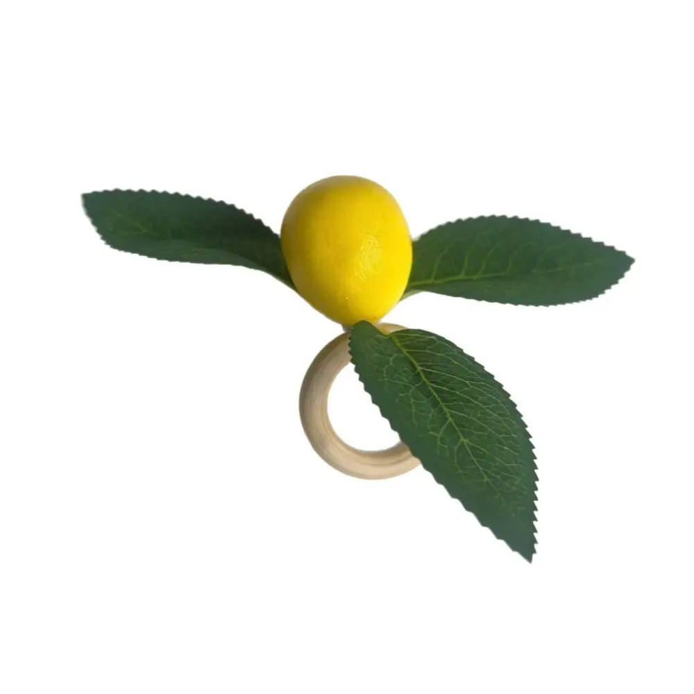 Simulation Plant Lemon Napkin Ring Fruit Meal Buckle Design Decorative Fruit Napkin Holder Party Supplies Table Napkin Ring
