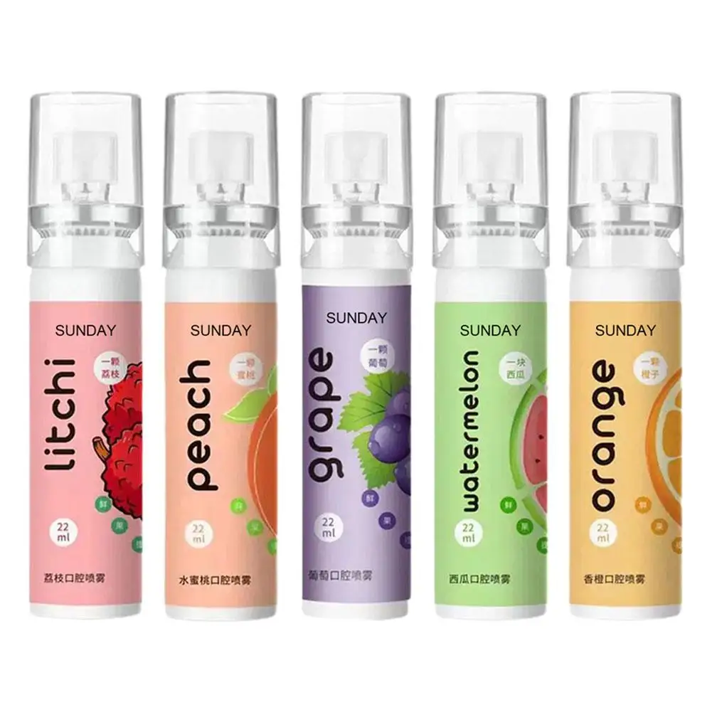 Fruit Flavor Oral Fresh Spray Peach Flavor Fragrance Remove Bad Breath Portable Mouth Spray Oral Odor Treatment Persistent Care