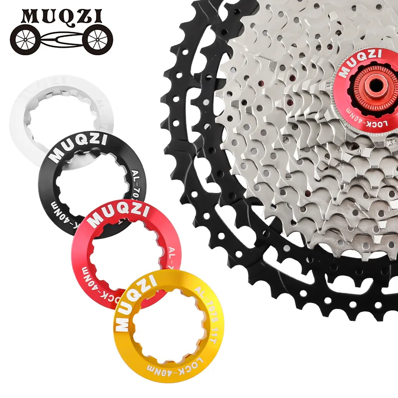 MUQZI غطاء كاسيت دراجة خفيفة للغاية دولاب الموازنة قفل حلقة الطريق الجبلية دراجة كاسيت سبائك الألومنيوم تثبيت الترباس
