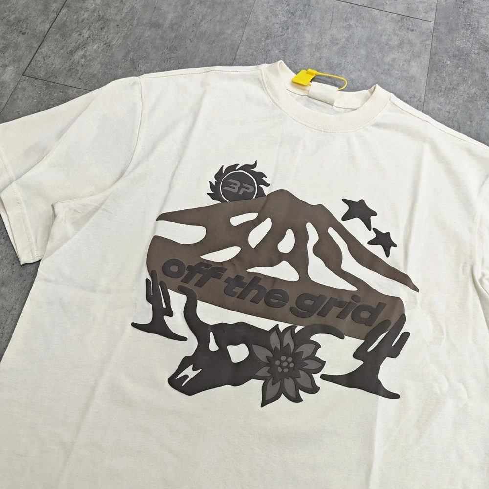 

2025Yao модные роскошные мультяшные пенопластовые топы с рваным принтом, футболка большого размера, уличная трендовая мешковатая винтажная футболка унисекс для женщин