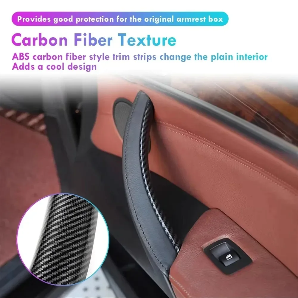 Zwart Koolstofvezel Patroon LHD RHD 3 stks/set auto Binnendeur Pull Handle Cover Voor BMW X5 E70 X6 E71 E72 2007-2014