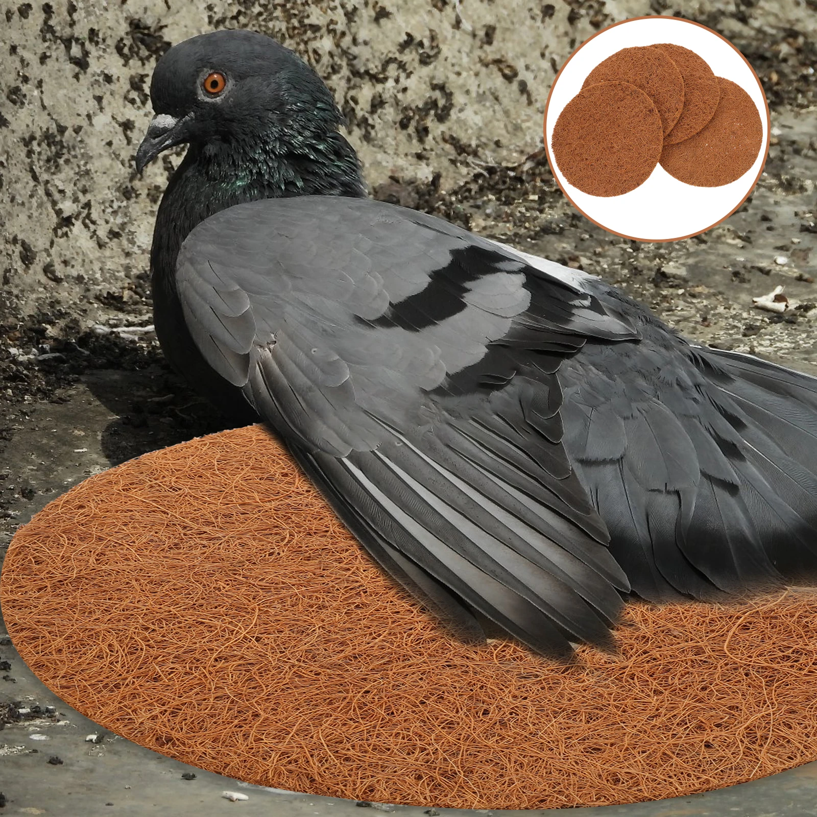 

4pcs Fiber Nesting Mats Natural Pigeon Egg Pads Parrot Breeding Mat Breeding Warm Cushion Bird Cage Pet Nest Decor