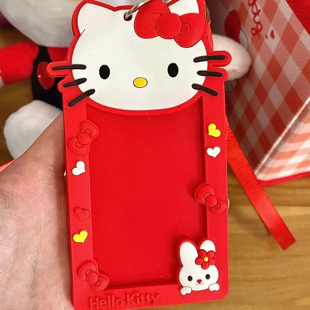 

Держатель для карт в стиле аниме Sanrio Hello Kitty Melody, милый мультяшный KT Cat, разрешение на автобус и карта метро, защитный чехол, подарки для девочек