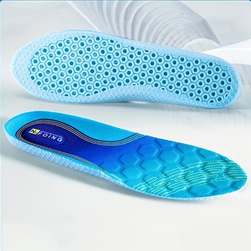 2 PCS 4D Sports TPU Insole Autumn Soft Breathable High Elastic Shock-absorbing Latex Insole For Men And Women