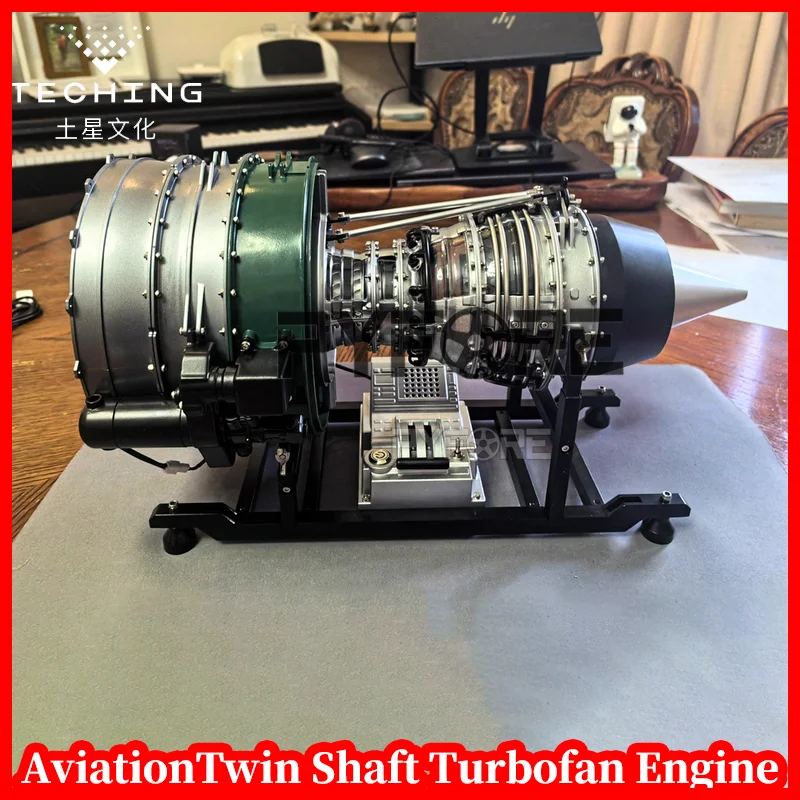 

TECHING Aviation Twin Shaft Turbofan Engine Model Kit Scale Metal Jet Engine DIY Assembly Toy STEM Learning Gift for Adults&Kids