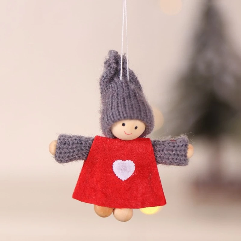 1pc Christmas Mini Gnome Wool Red Boy Gift Girl Angel Doll Small Pendant Christmas Tree Garland Wool Pendant Accessories Elf