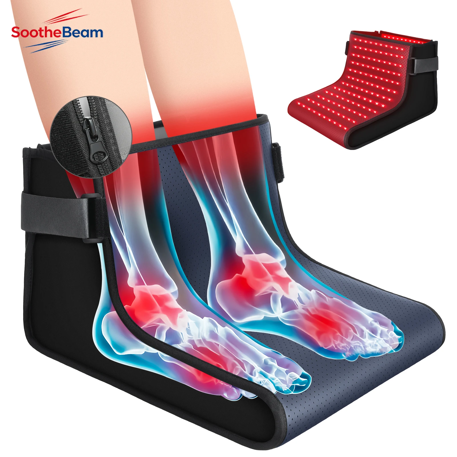 

Deep Heating Red Light Foot Wrap 606 LEDs 660nm 850nm Adjustable Body Care Accessory for Foot Ankle Use