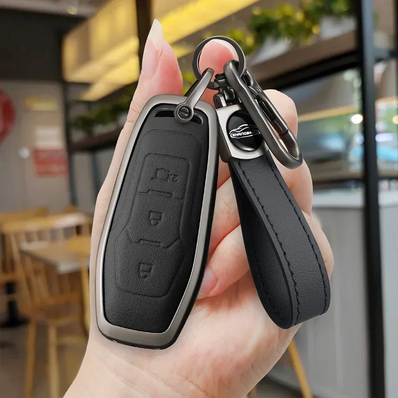 Car Key Case Full Cover Holder Shell For Ford Ranger CMax SMax Focus Galaxy Mondeo Transit Tourneo Custom Keychain Accessories