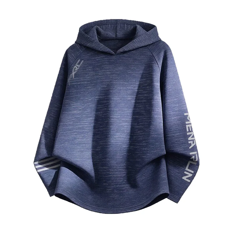 Men's Quick-Drying Long-Sleeve T-Shirt Breathable Loose-Fitting Silk Sports Running Workout Fitness