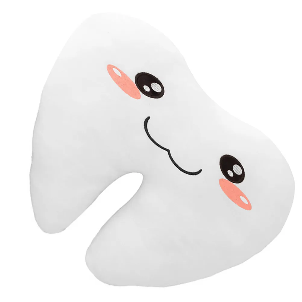 

Мягкая подушка-игрушка в форме зуба для детей: мальчиков и девочек, с милым дизайном закрытых глаз, напоминание о гигиене полости рта, декоративная подушка