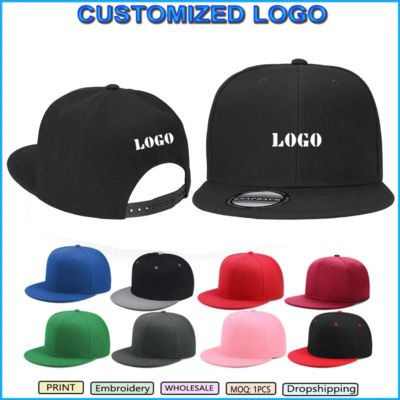 Gorra de Béisbol Personalizada con Bordado de Logotipo, Gorra Plana Unisex para Exteriores, Gorra Hip Hop, Gorra de Papá, Gorras Hombre, Gorra Snapback Urbana