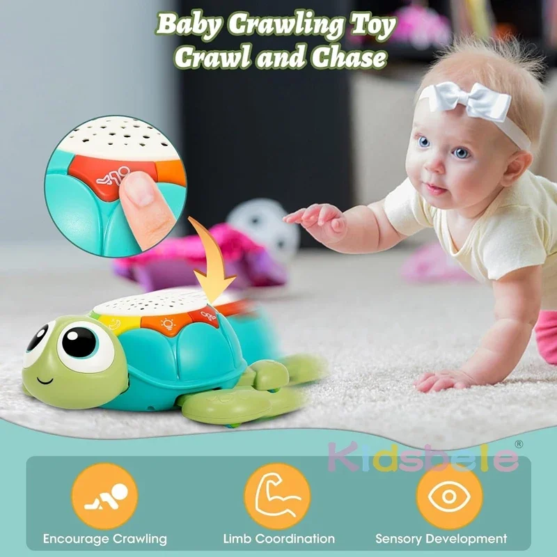 

Turtle Crawling Musical Baby Toys Early Learning Birthday Gift Tummy Time Baby Crawling Toy For 6 To 12 Months Girls Boys