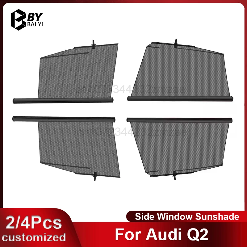 Retractable Car Side Window Sunshades For Audi Q2 2019-On Front Rear Window Sun Visor Customizable Car Interior Accessories