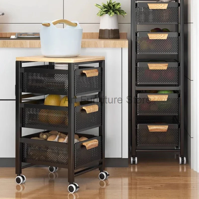 Modern Black Basket Island Grocery Microwave Entryway Shelf Microwave Islands Organizer Small Serveerwagen Kitchen Low Furniture