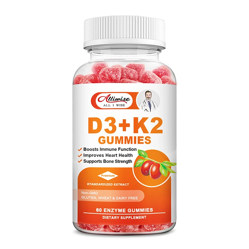 Alliwise Vitamin D3 Vitamin K2 and MK-7 Blend for Bone & Muscle Support Promotes Calcium Absorption Cardiovascular