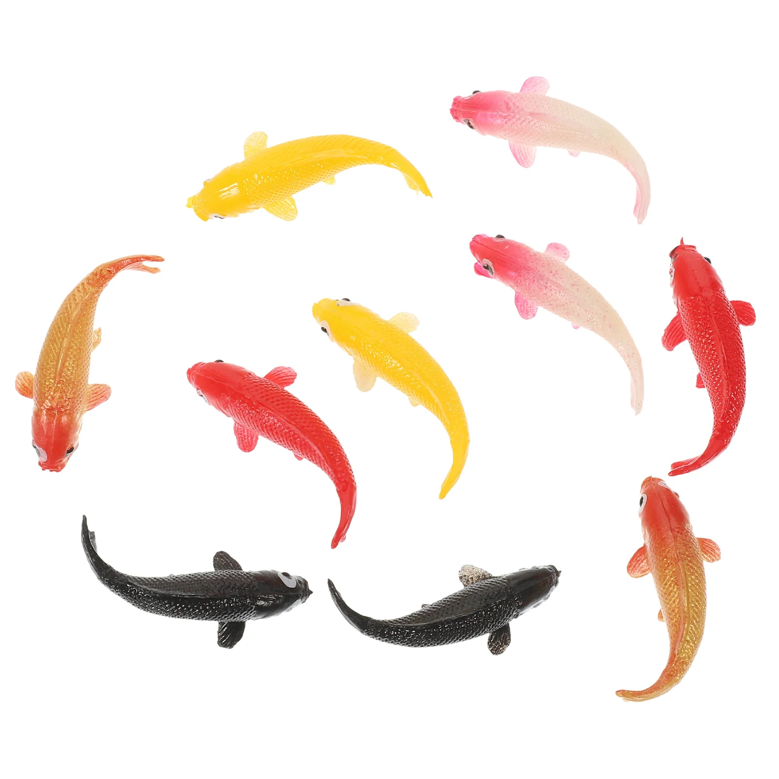 10 Pcs Goldfish Model Animal Figures Plastic Tank Landscape Decor Small Household Aquarium Lovely Supply Fake