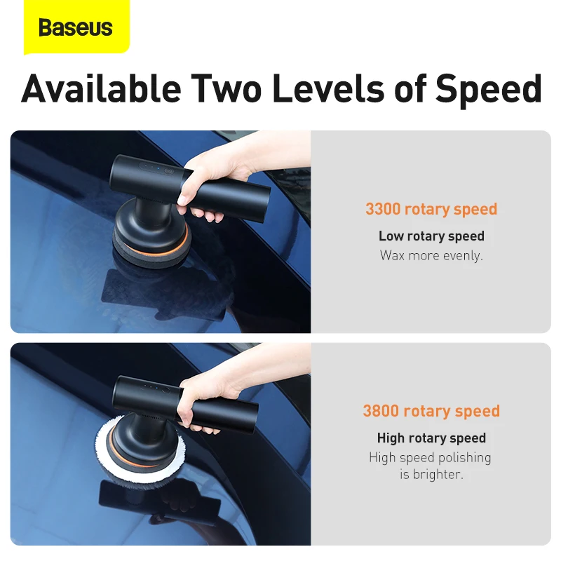 Baseus Cordless Car Polisher Wireless Electric Polishing Machine 3800rpm Adjustable Auto Buffing Waxing Machine Car Polish Tools