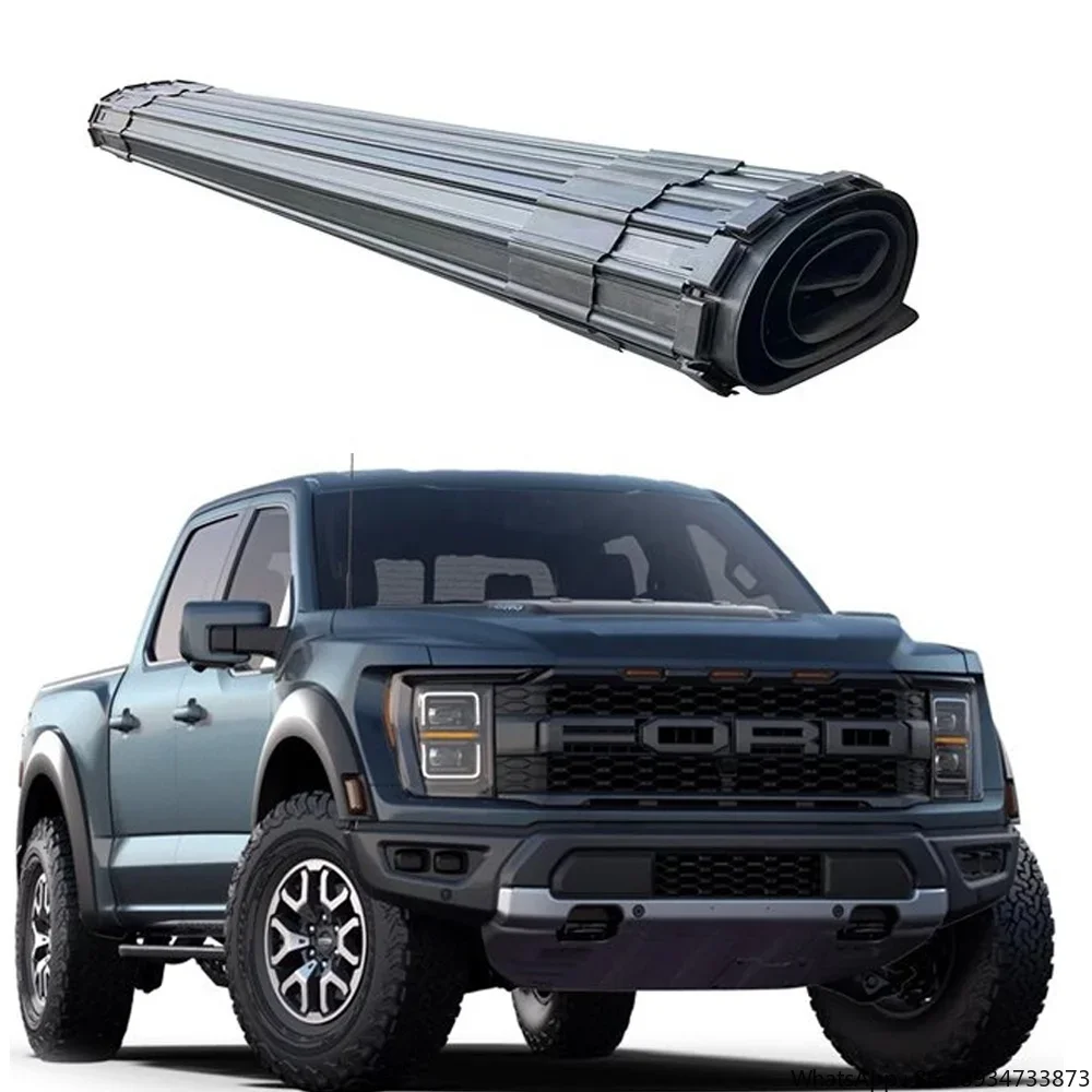 

Aluminum 4X4 Pickup Truck Bed Cover Roll Up Tonneau Cover Ford For Raptor F150