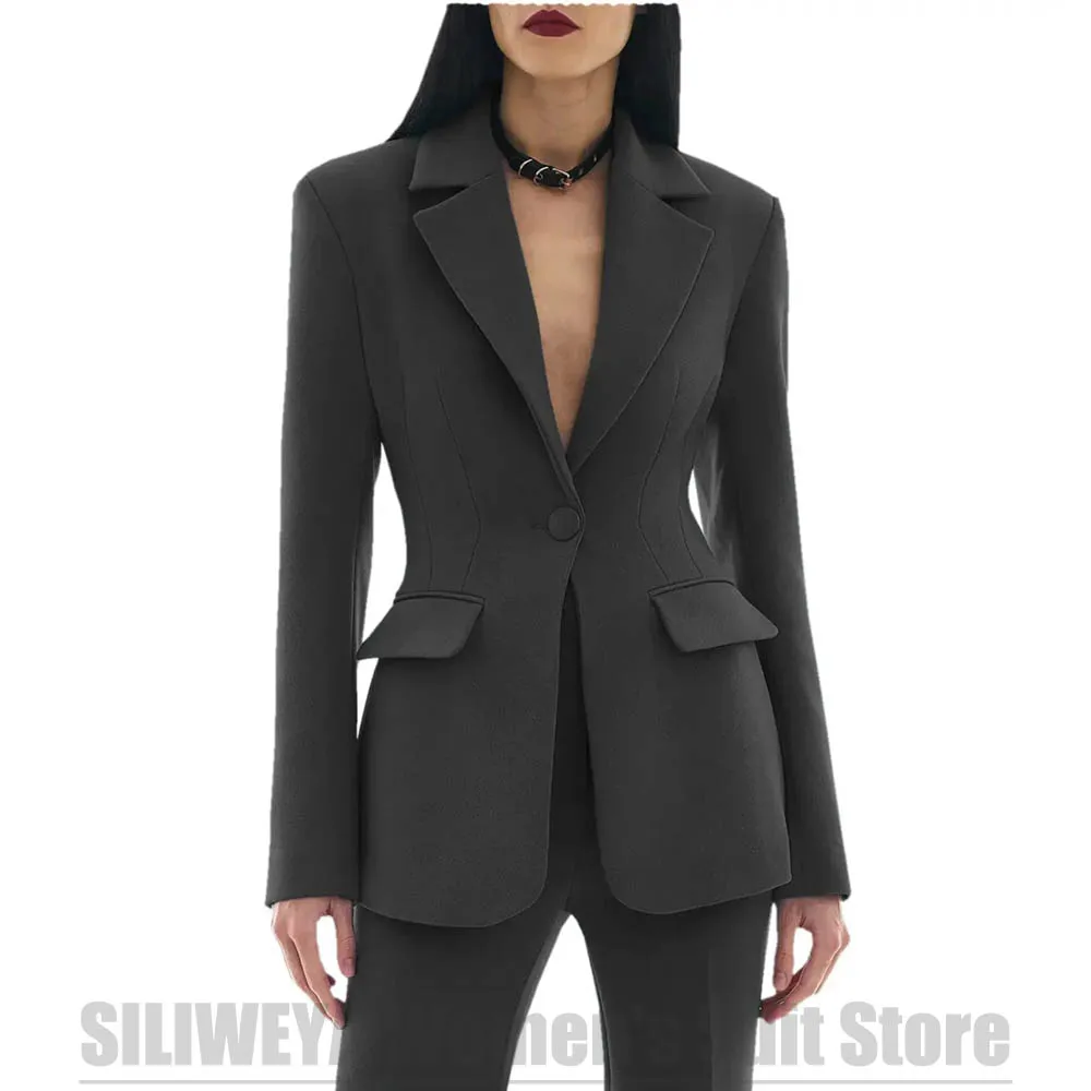 Terno feminino moda cor sólida fino blazer e calças conjunto formal escritório diário elegante chique workwear festa roupa de duas peças