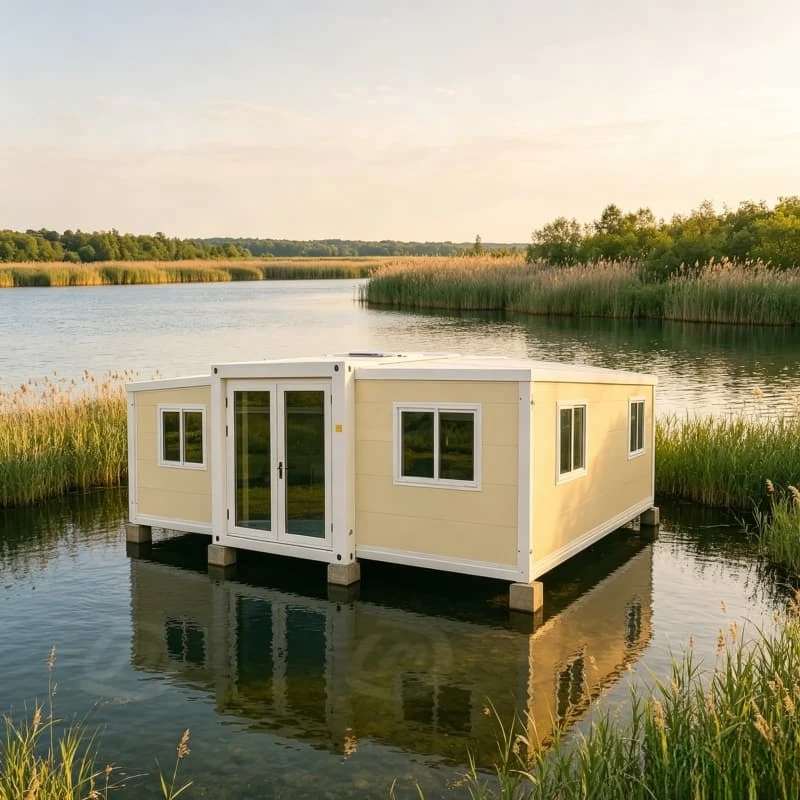 Mobile Container Home Expandable Folding House 30ft Insulated Moistureproof 1 Bedroom with Bathroom for Camper Carport Custom