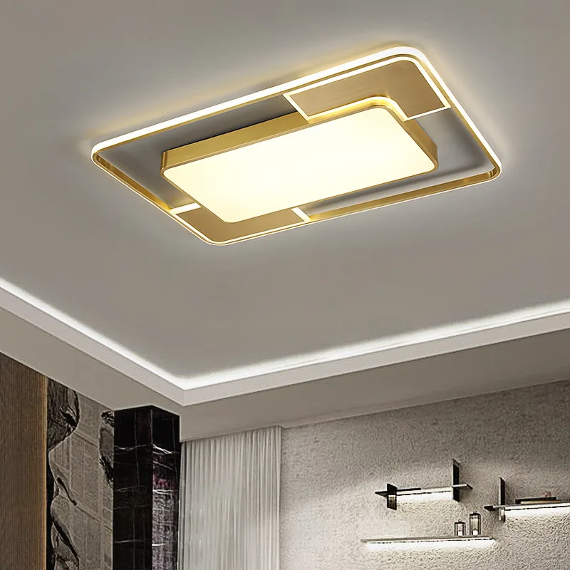 New Living Room Headlight Simple and Atmospheric Household Ceiling Lamp All Copper Led Light Luxury Bedroom Study