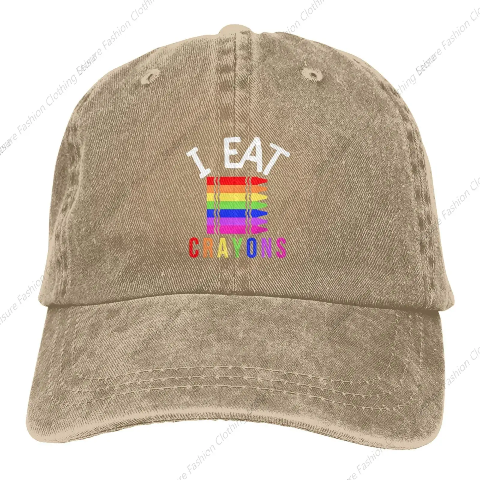 I Eat Crayons Men's Hats Vintage Distressed Washed Denim Dad Trucker Hat Baseball Ball Cap Adjustable