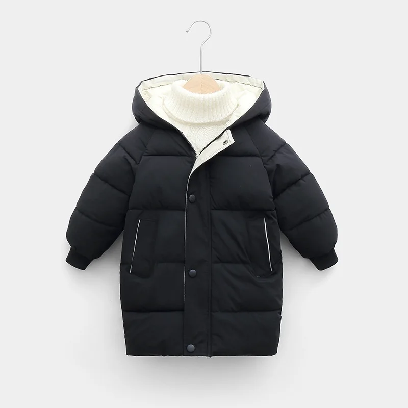 2-8 anni caldo cappotto per bambini cotone imbottito moda con cappuccio lungo ragazzo ragazza giacche di cotone 2022 nuovo autunno inverno bambini