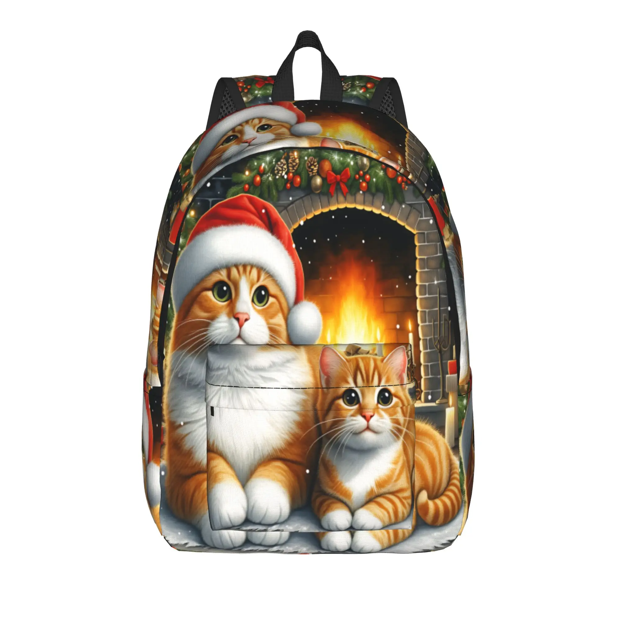 Cute Kitten in Hoodie Backpack  University Backpacks Female High Quality Big High School Bags Kawaii Rucksack