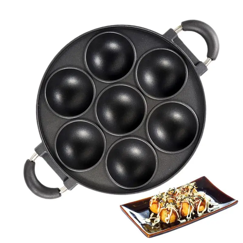 

Cast Iron Fried Egg Pan Mini Cake Pan With Handles Pre-Seasoned Baking Set 7 Cake Baking Tray Cake Pan For Scones Cornbread