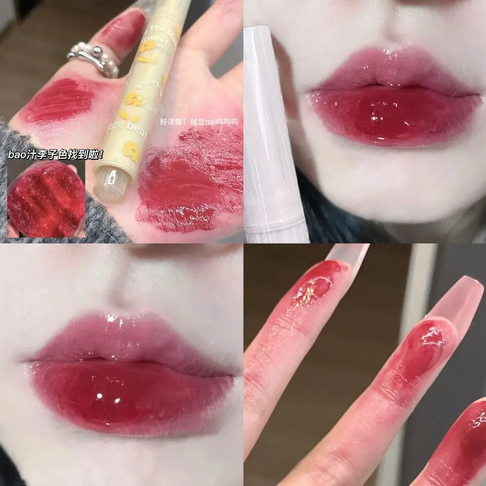 Batom geléia amor coração para mulheres, copo antiaderente, espelho de brilho labial, transparente, duradouro, hidratante, maquiagem, cosméticos