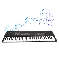 BIGFUN 61 Key Electronic Keyboard Piano Dual Speakers 8 Tones 5 Rhythms 6 Demos with Microphone Portable Keyboard for Beginners