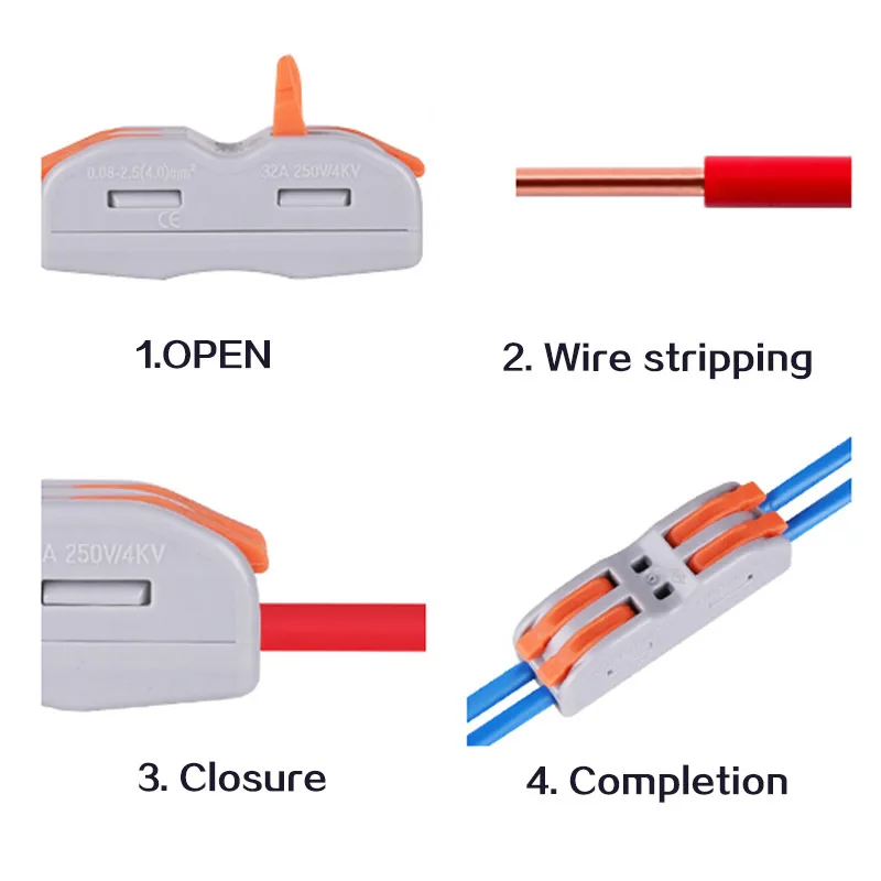 Draad Connector Quick Universele Compacte Push-In Dirigent Bedrading Connector Terminal Block Led Strip Verlichting Elektrische