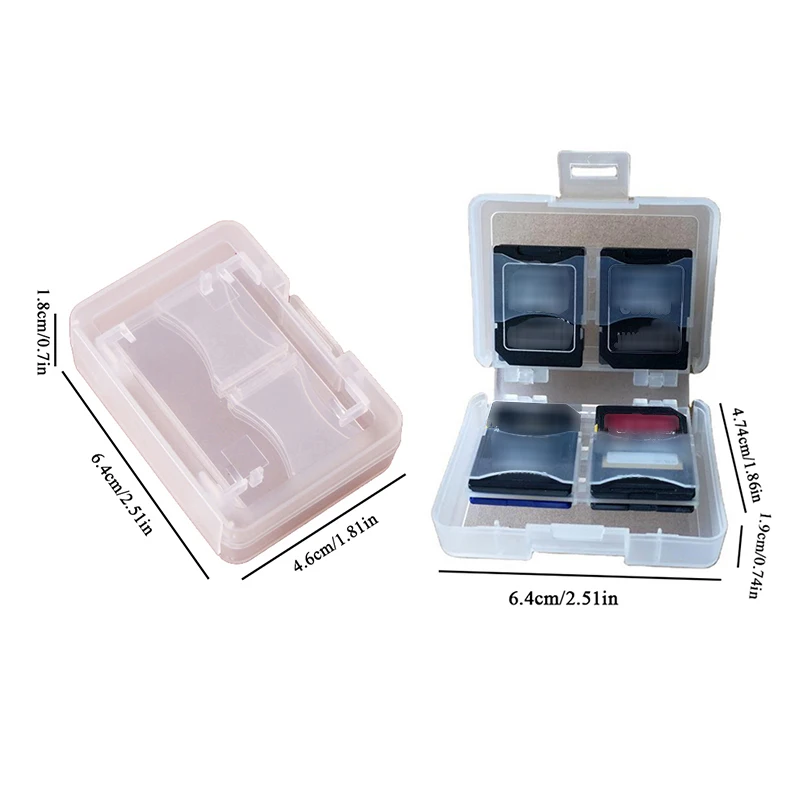Transparent CF/SD Card Storage Box Portable Plastic Compact Flash Memory Card Protect Holder Box Storage Case Moisture-proofv