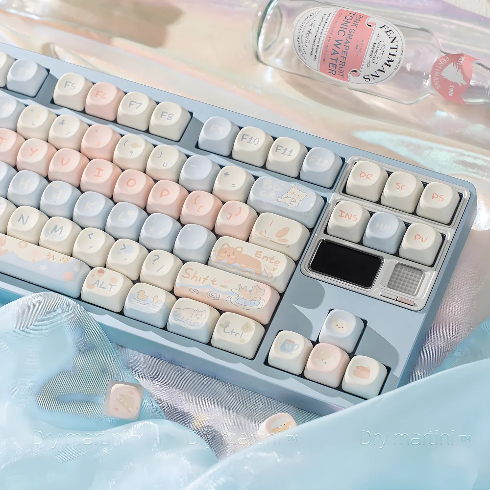 Sea salt cat milk blue pink ball cap sugar high sublimation set suitable for MX switch mechanical keyboard