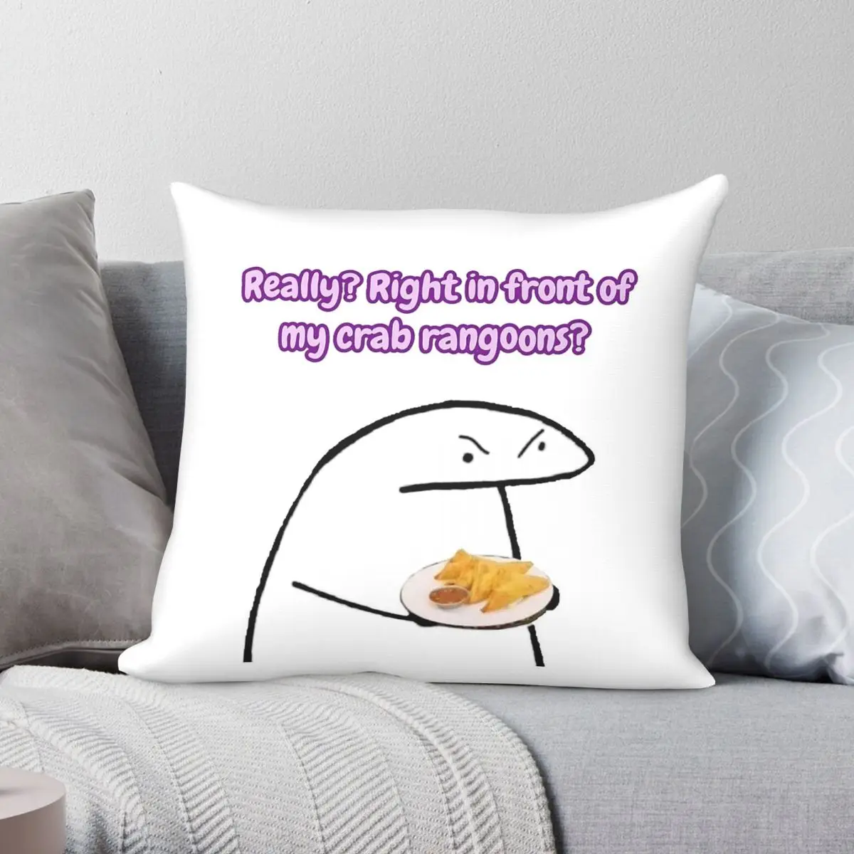 Really Crab Rangoons Square Pillowcase Polyester Linen Velvet Printed Zip Decor Throw Pillow Case Home Cushion Cover 45x45