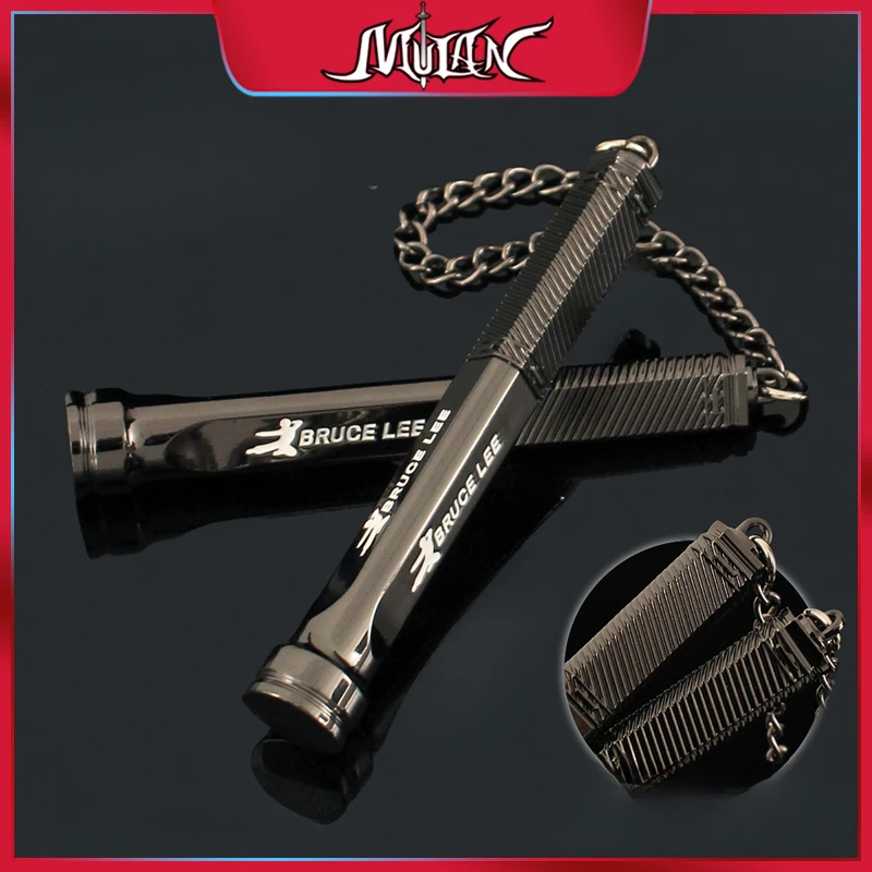 

35cm Arena Breakout Game Peripherals Dragon Soul Nunchakus Full Metal Craft Weapon Model Collectible Desk Ornaments Boy Toys