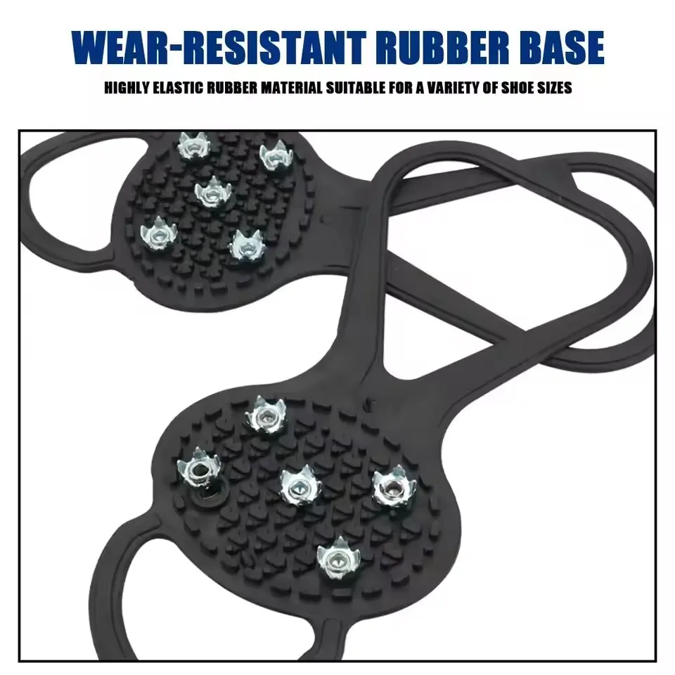 5 الأسنان الجليد القابض للأحذية النساء الرجال الأشرطة الجليد القابض سبايك القبضات المرابط ل الثلوج ترصيع عدم الانزلاق تسلق التنزه يغطي