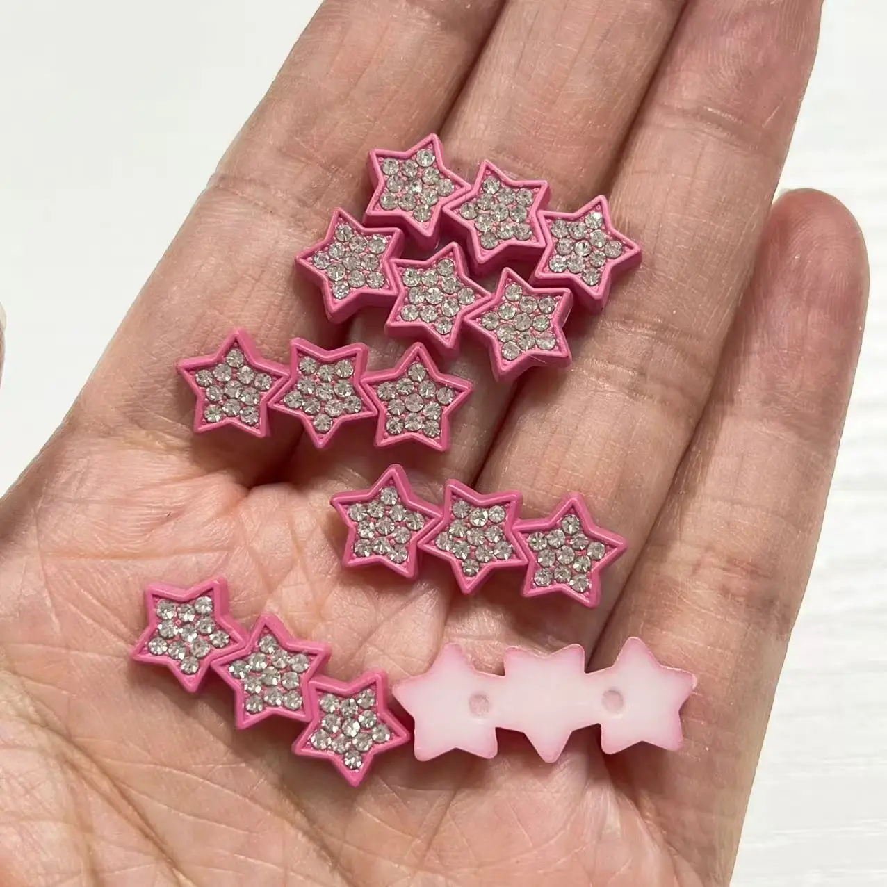 10Pcs Y2K Pink Rose Red Black Heart Star Bow Flat Back Junk Phone Case Ipadcase  Resin Decoration Charms ﻿