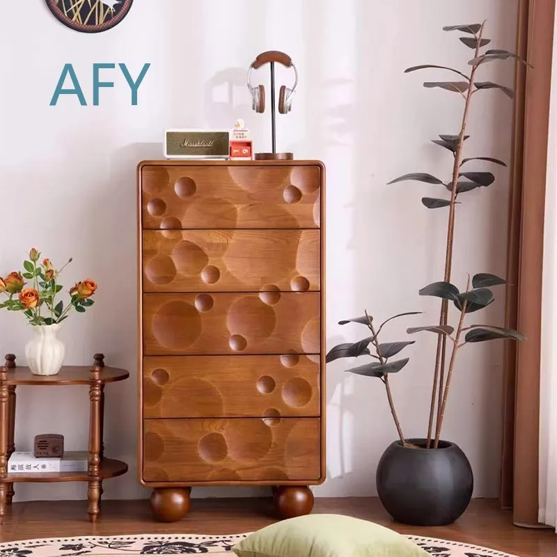 All Solid Wood Chest for Bedroom Entrance Storage Cabinet Locker Simple Modern Chinese Furniture for Home Office