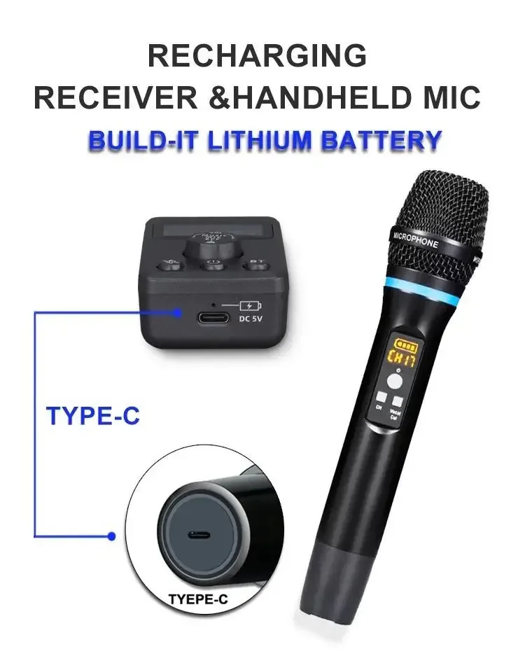 M50 Wireless Microphone DSP Anti-whistling Reverb Anti-whistling Reverb Bluetooth Microphone Singing Home Entertainment KTV