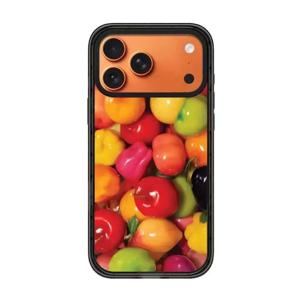 

Simple Fruits Vegetables 2.0 Acrylic Black Border Phone Cover for IPhone 12 13 14 15 16 17 Pro Max Case for IPhone 17 Air