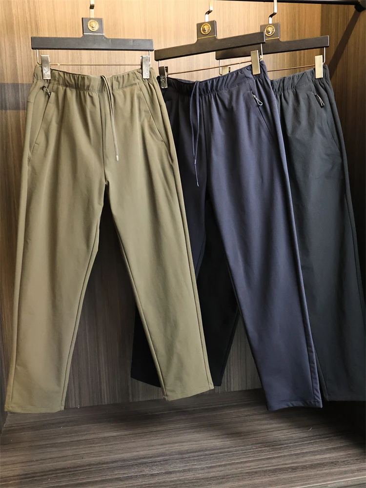 

Outdoor Men's Casual Pants Straight Leg Drape Anti-Wrinkle Spor Autumn Faion Urban Sle Elastic Waist Breathable