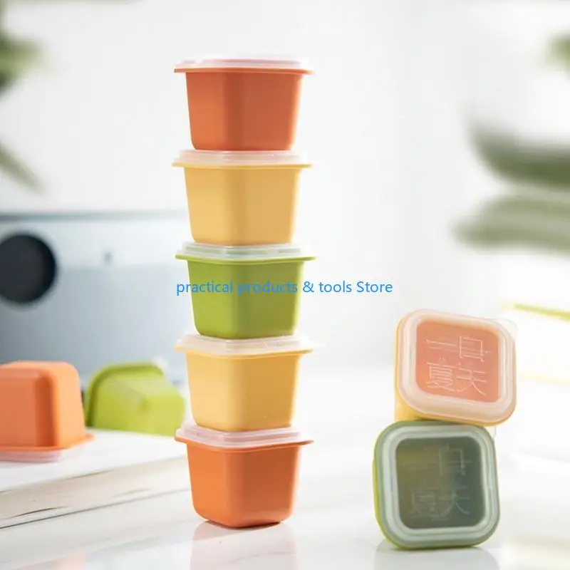 مجموعة 77JB من 6 لقوالب مكعبات الثلج الكبيرة الإبداعية مع راتنجات LID PP Material Material Material Moulds Moulds Ice Boxes Home