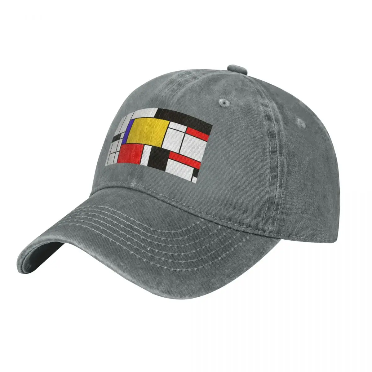 Mondrian Style Abstract Art Baseball Cap Sun Hat For Children Icon Designer Man Women's