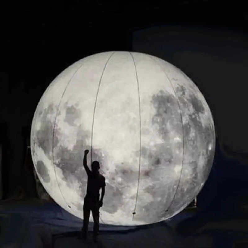 Giant LED Colorful Free Shipping Inflatable Moon With LED Lights / Hanging Inflatable LED Moon Planet Model Toys