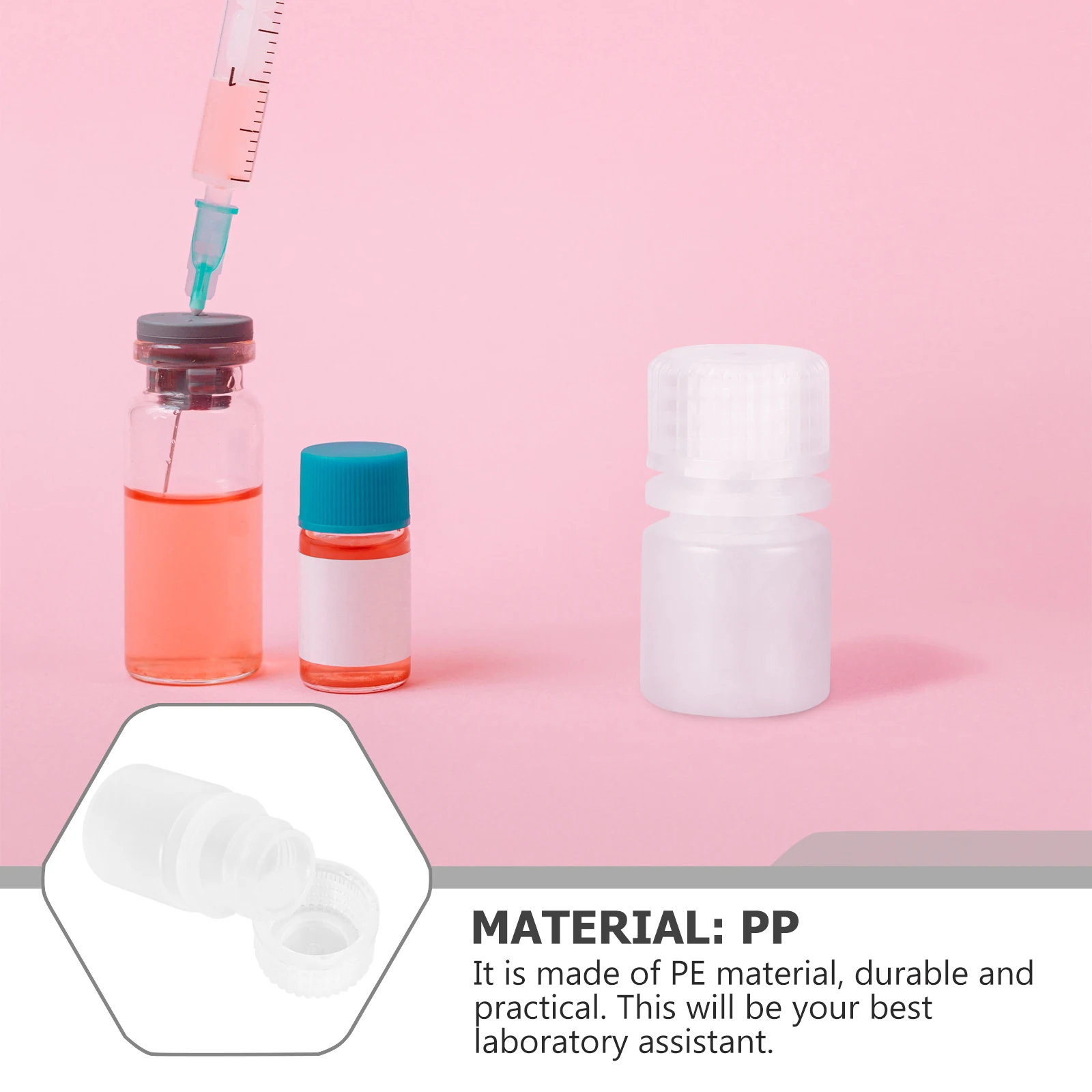 

20 Pcs Chemical Reagent Container Bottle Multifunctional with Cover Laboratory Plastic