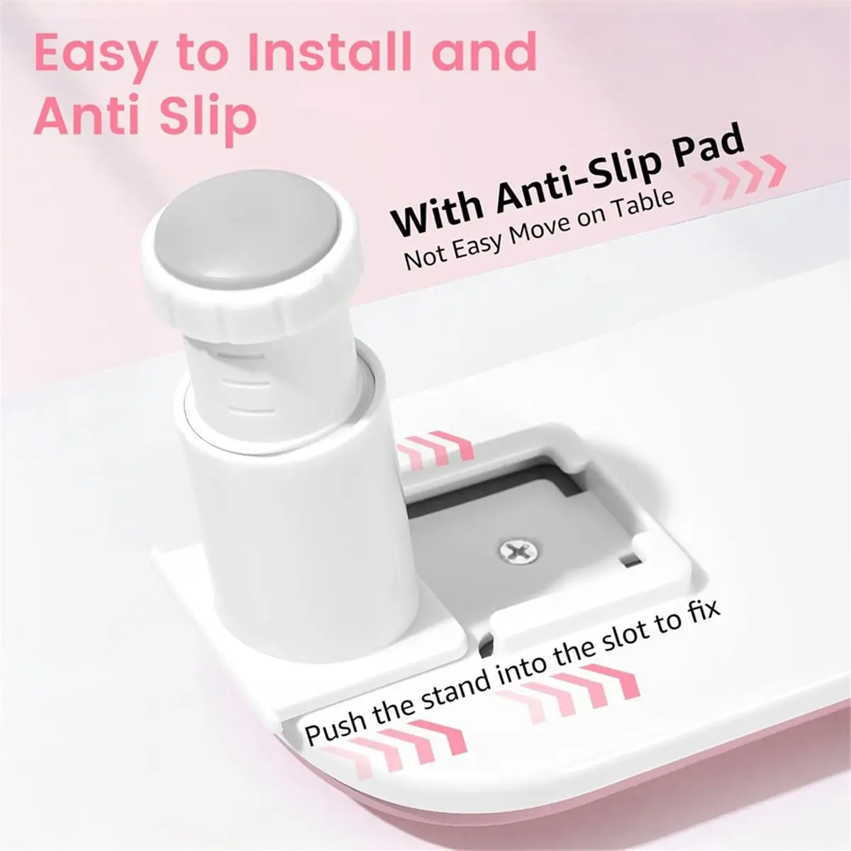 【a75u】-arm-rest-for-nails-techmanicure-nail-arm-rest-with-rotating-phone-stand-u-shaped-height-adjustable-pink